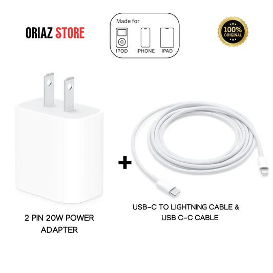 Pack of 2 : 20w 2 Pin Original Adapter with 20w Supported Cable