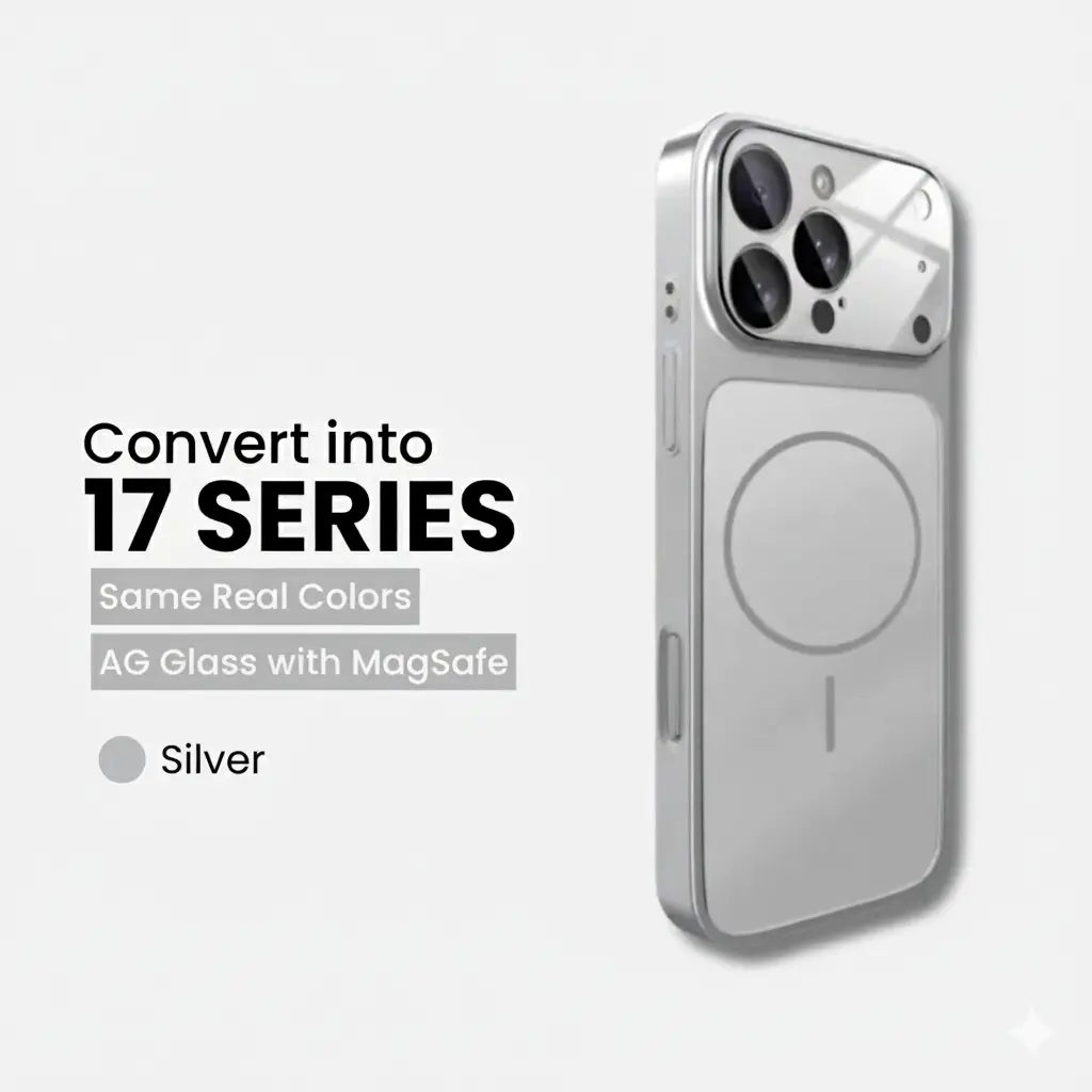 iPhone 15 Pro Max Converter Cover - Upgrade to iPhone 17 Pro Max Matte MagSafe Case with Built-in Camera Lens