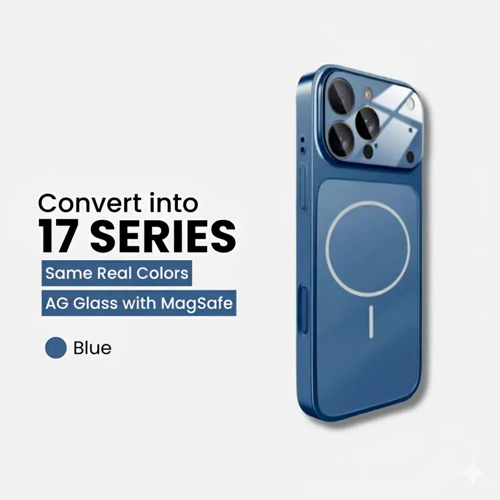 iPhone 15 Pro Max Converter Cover - Upgrade to iPhone 17 Pro Max Matte MagSafe Case with Built-in Camera Lens